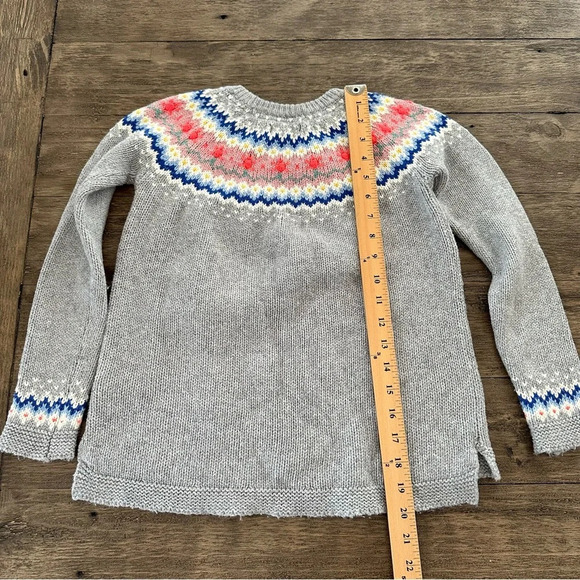 Mini Boden 9-10 years Gray Fair Isle Wool Blend Pullover Sweater Grey Winter - Picture 3 of 4